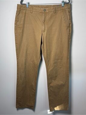 BONOBOS Straight Leg Chino Pants Men’s 38x34 Khaki Tan Cotton Flat Front Preppy